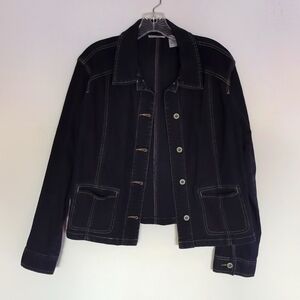 Excellent Chico's Platinum Denim blue jacket. Like New!